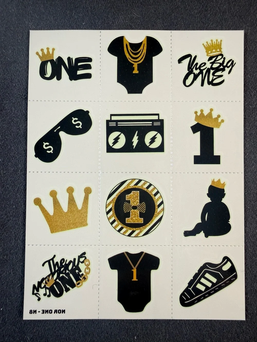 Baby’s First Birthday Hip Hop Party Favor Temporary Tattoos 96 pcs